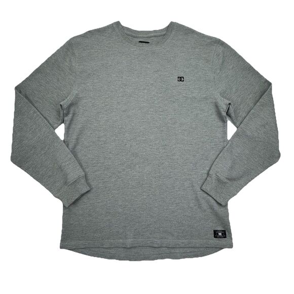 DC Thermal Long Sleeve Gray Shirt Size Men’s Large Logo - Picture 1 of 10